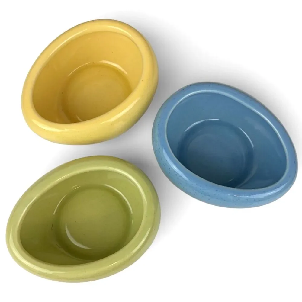 Williams-Sonoma Speckled Egg Shaped Ramekin Oven Safe Cookware Serve Dish Trio